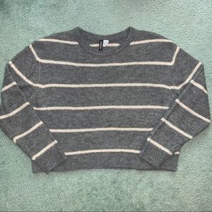 H&M Divided Stripped Crop Sweater